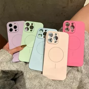 Мягкий силиконовый чехол для телефона Apple iPhone 16 15 Pro Max 14 Pro 13 с магнитной присоской и защитой от падений iPhone 16 Pro Max чёрный