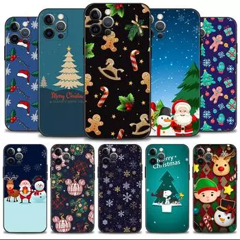 Мягкий силиконовый чехол для телефона для iPhone 14 13 12 11 Pro Max 6 6S 7 8 Plus X XS XR 12 13 Mini Shell Christmas Santa Tree iPhone 14