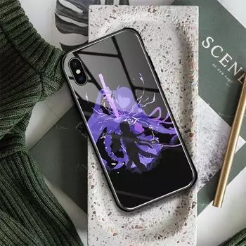 Мягкий силиконовый чехол для телефона Genshin Impact Raiden Shogun Glass, чехол для iPhone SE 6s 7 8 Plus X XR XS 11 12 13 Mini Pro Max iPhone 6 6s&Tempered Glass case