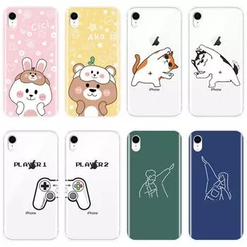 Мягкий силиконовый чехол для телефона iPhone 6 S 6S 7 8 X XR XS Max Пара Best Friend Cat задняя крышка для Apple iPhone 8 7 6S 6 S Plus iPhone 6