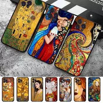 Мягкий силиконовый чехол для телефона Klimt Kiss для iphone 14 13 12 11 Pro Mini XS MAX 8 7 6 Plus X 2020 XR Shell 6plus or 6s plus