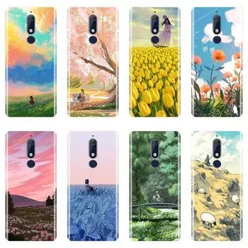 Мягкий силиконовый чехол для телефона Nokia 2,1 3,1 5,1 6,1 7,1 Plus, задняя крышка с рисунком девушки цветка и цветочным рисунком для Nokia 2,1 3,1 5,1 6,1 7,1 Nokia 2.1