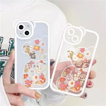Мягкий силиконовый чехол для телефона с 3d медведем для Iphone 11 12 13 14 Pro Max Fundas Iphone 11 12 13 14 Pro Iphone11 прозрачные чехлы с милыми мультяшными героями For iPhone 11 Pro