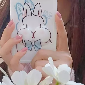 Мягкий силиконовый чехол для телефона с 3d милым мультяшным кроликом Ins Bow Bunny, чехол для Iphone 14 Pro Max Plus 13promax 12 11 Promax, задняя крышка for iphone 11