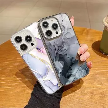 Мягкий силиконовый чехол для телефона с блестками и мраморным рисунком для iPhone 16 Pro 15 14 11 Pro Max Plus 13 12 Mini с леопардовым принтом iPhone 15 белый