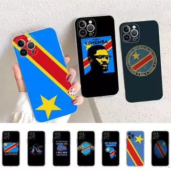 Мягкий силиконовый чехол для телефона с флагом Демократической Республики Конго для iphone 14 13 12 11 Pro Mini XS MAX 8 7 6 Plus X XS XR 6plus or 6s plus