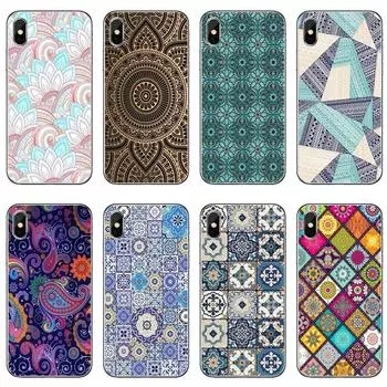 Мягкий силиконовый чехол для телефона с художественной декоративной марокканской плиткой для iPhone 8 7 6 6S Plus 11 Pro XS Max XR X 5 5S SE 4S 4 iPod Touch 5 6 iPhone 4 4s