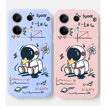 Мягкий силиконовый чехол для телефона с изображением астронавта для Xiaomi Redmi Note 13 Pro 14C 13C 12C 11 10 9 8 Poco C65 X3 Pro Camera Защитный противоударный полный чехол Xiaomi Poco X3 чёрный