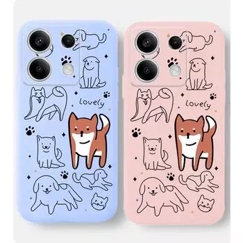 Мягкий силиконовый чехол для телефона с изображением мультяшной собаки для Xiaomi Redmi Note 13 Pro 14C 13C 12C 11 10 9 8 7 Poco C65 M6 X3 Pro Camera Защитный противоударный полный чехол Xiaomi Poco X3 чёрный