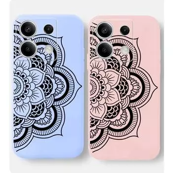 Мягкий силиконовый чехол для телефона с кружевным цветочным узором для Xiaomi Redmi Note 13 Pro 14C 13C 12C 11 10 9 8 Poco C65 X3 Pro Camera Защитный противоударный полный чехол Xiaomi Poco X3 чёрный