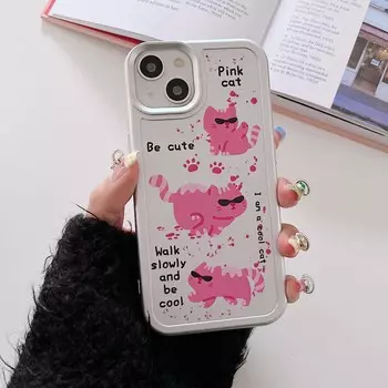 Мягкий силиконовый чехол для телефона с милым котом, розовым крутым животным, для Iphone 11 12 Promax 14 Pro Max Xsmax Xr X 13promax, задняя крышка с мультяшным рисунком for iphone x xs