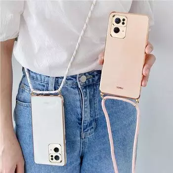 Мягкий силиконовый чехол для телефона с ремешком через плечо для OPPO Find X5 Pro X3 Neo, защитный чехол для объектива камеры Find X3 Lite X5 Pro, противоударные чехлы For Find X2 Lite серый