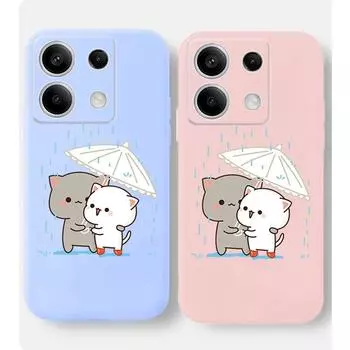 Мягкий силиконовый чехол для телефона с рисунком кота для Xiaomi Redmi Note 13 Pro 14C 13C 12C 11 10 9 8 A3 Poco C65 Camera Защитный противоударный полный чехол Xiaomi Poco X3 чёрный