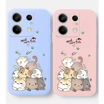 Мягкий силиконовый чехол для телефона с рисунком пары кошек для Xiaomi Redmi Note 13 Pro 14C 13C 12C 11 10 9 8 7 A3 Poco C65 Camera Защитный противоударный полный чехол Xiaomi Poco X3 чёрный