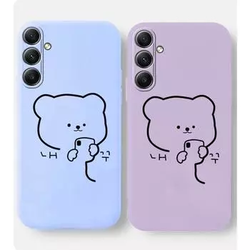 Мягкий силиконовый чехол для телефона с рисунком из мультфильма для Samsung Galaxy A55 A35 A34 A54 A15 S23 S24 FE S25 M35 M34, защитный противоударный чехол для камеры Samsung Galaxy S9 Plus белый