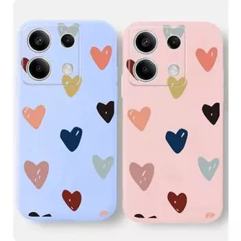 Мягкий силиконовый чехол для телефона с рисунком в виде сердца для Xiaomi Redmi Note 13 Pro 14C 13C 12C 11 10 9 8 7 Poco C65 M6 Camera Защитный противоударный полный чехол Xiaomi Poco X3 чёрный