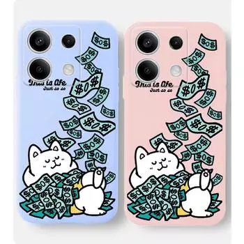 Мягкий силиконовый чехол для телефона с рисунком мультяшного кота для Xiaomi Redmi Note 13 Pro 14C 13C 12C 11 10 9 Poco C65 X3 Pro Camera Защитный противоударный полный чехол Xiaomi Poco X3 чёрный