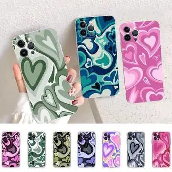 Мягкий силиконовый чехол для телефона с сердечком для iphone 14 13 12 11 Pro Mini XS MAX 8 7 6 Plus X XS XR 6plus or 6s plus