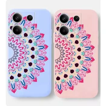 Мягкий силиконовый чехол для телефона с винтажным цветочным узором для Xiaomi Redmi Note 13 Pro 14C 13C 12C 11 10 9 8 7 Poco C65 Camera Protective Противоударный Полный чехол Xiaomi Poco X3 чёрный