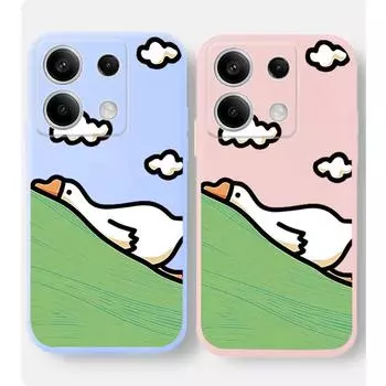 Мягкий силиконовый чехол для телефона с забавным рисунком утки для Xiaomi Redmi Note 13 Pro 14C 13C 12C 11 10 9 Poco C65 X3 Pro Camera Защитный противоударный полный чехол Xiaomi Poco X3 чёрный