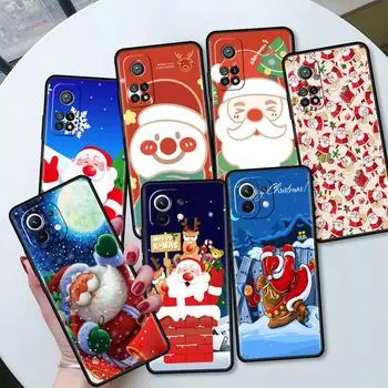 Мягкий силиконовый чехол для Xiaomi Mi 11 Lite 5G NE 11T Pro 12S Ultra 12 Note 10 10T 9T чехол для телефона TPU Funda Christmas Santa Claus Mi Note 10 Lite