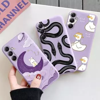 Мягкий силиконовый чехол Flower Animal для Xiaomi Redmi Note 13 Pro 13C 14 Samsung A35 A55 M35 S24 Huawei Honor 200 iPhone Camera Защитный противоударный чехол Samsung Galaxy S20