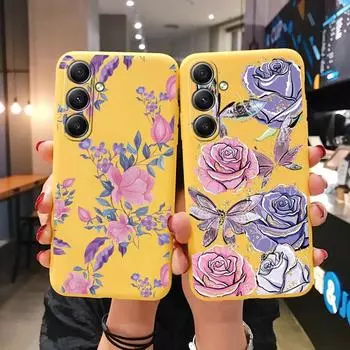 Мягкий силиконовый чехол Flower для Xiaomi Redmi Note 13 Pro 13C Poco C65 Samsung A35 A55 M35 S24 Huawei Honor 200 Realme Camera Защитный противоударный чехол Samsung Galaxy S21 5G