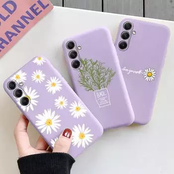 Мягкий силиконовый чехол Flower для Xiaomi Redmi Note 13 Pro 13C Poco M6 Samsung A35 A55 M35 S24 Huawei Honor 200 iPhone Camera Защитный противоударный чехол Samsung Galaxy S20