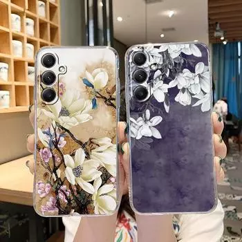 Мягкий силиконовый чехол Flower для Xiaomi Redmi Note 13 Pro 13C Poco C65 Samsung A35 A55 M35 S24 Huawei Honor 200 iPhone Camera Защитный противоударный чехол Samsung Galaxy S20 FE