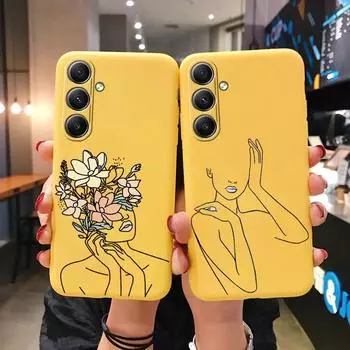 Мягкий силиконовый чехол Flower Girl для Xiaomi Redmi Note 13 Pro 13C Poco M6 Pro Samsung A35 A55 A34 Huawei Honor Realme Camera Защитный противоударный чехол Samsung Galaxy S21 5G