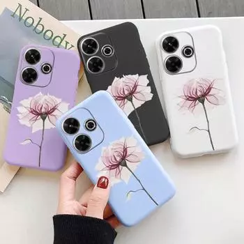 Мягкий силиконовый чехол Flower Leaf для Samsung A55 M35 S24 Xiaomi Redmi Note 13 Pro 13C 14 Poco C65 iPhone Huawei Honor 200 Realme Camera Противоударный чехол Samsung Galaxy S9 Plus фиолетовый