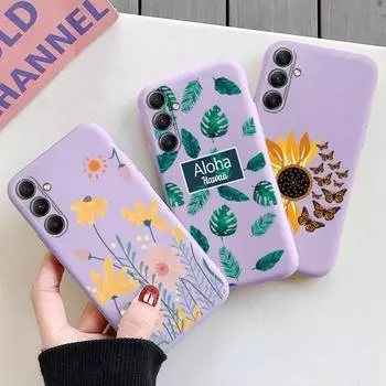 Мягкий силиконовый чехол Flower Leaf для Xiaomi Redmi Note 13 Pro 13C 14T 15 Poco C65 Samsung A55 M35 S24 FE Huawei Honor 200 iPhone Realme противоударный чехол Samsung Galaxy A12
