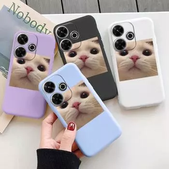 Мягкий силиконовый чехол Funny Cat для Redmi Note 13 Pro 13C 14 Poco C65 Samsung A55 M35 S24 Xiaomi iPhone Huawei Honor 200 Realme 9 Camera Противоударный чехол Samsung Galaxy S9 Plus фиолетовый