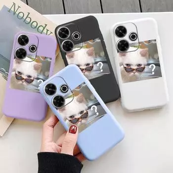Мягкий силиконовый чехол Funny Cat для Redmi Note 13 Pro 13C 14 Poco C65 Samsung A55 M35 S24 Xiaomi iPhone Huawei Honor 200 Realme 9 Camera Противоударный чехол Samsung Galaxy S9 Plus фиолетовый