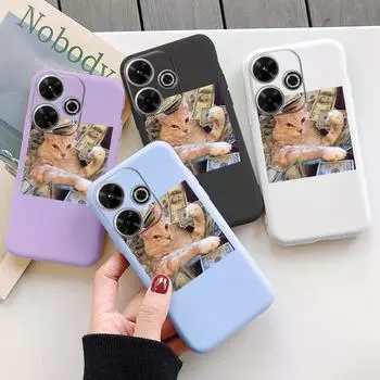 Мягкий силиконовый чехол Funny Cat для Redmi Note 13 Pro 13C 14 Poco C65 Samsung A55 M35 S24 Xiaomi iPhone Huawei Honor 200 Realme 9 Camera Противоударный чехол Samsung Galaxy S9 Plus фиолетовый