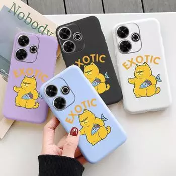 Мягкий силиконовый чехол Funny Cat для Xiaomi Redmi Note 13 Pro 13C 14T Poco Samsung A55 M35 S24 Plus Huawei Honor 200 Lite iPhone Realme противоударный чехол Samsung Galaxy S9 Plus фиолетовый