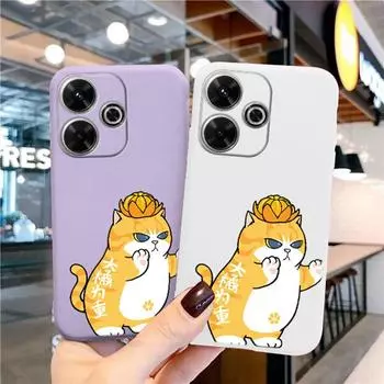 Мягкий силиконовый чехол Funny Cat для Xiaomi Redmi Note 13 Pro 13C 14 Poco C65 Samsung A55 A35 A34 M35 S24 iPhone Huawei Honor 200 Realme противоударный чехол Samsung Galaxy S9 Plus фиолетовый