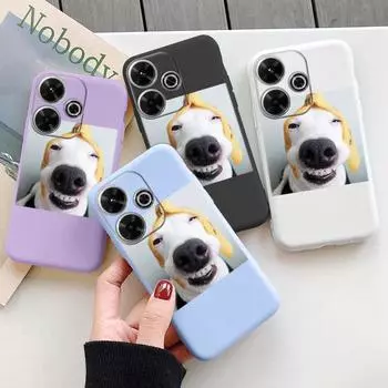Мягкий силиконовый чехол Funny Dog для Redmi Note 13 Pro 13C 14 Poco C65 Samsung A55 M35 S24 Xiaomi iPhone Huawei Honor 200 Realme 9 Camera Противоударный чехол Samsung Galaxy S9 Plus фиолетовый