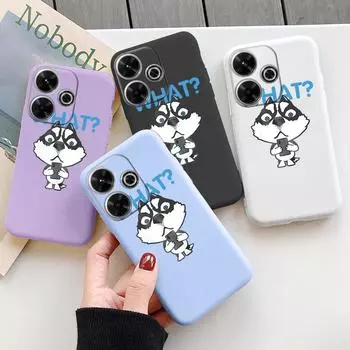 Мягкий силиконовый чехол Funny Dog для Samsung A55 M35 S24 Redmi Note 13 Pro 13C 14 Xiaomi Poco C65 iPhone Huawei Honor 200 Realme Camera Противоударный чехол Samsung Galaxy S9 Plus фиолетовый