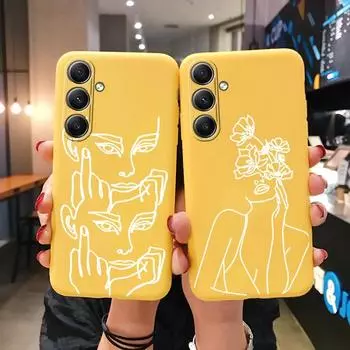 Мягкий силиконовый чехол Girls Line для Xiaomi Redmi Note 13 Pro 13C Poco M6 Pro Samsung A35 A55 A34 Huawei Honor Realme Camera Защитный противоударный чехол Samsung Galaxy S21 5G