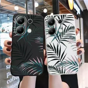 Мягкий силиконовый чехол Green Leaf для Xiaomi Redmi Note 13 Pro 13C 14 Samsung A55 A35 A34 M35 S24 iPhone Huawei Honor 200 70 X7 Realme 9 противоударный чехол Samsung Galaxy S9 Plus