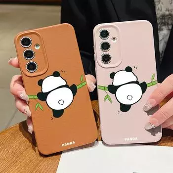 Мягкий силиконовый чехол Hanging Panda для Samsung S24 S22 Ultra Plus S23 S21 S20 Fe A55 A54 A53 A52 A35 A15 A16, противоударный однотонный матовый чехол Samsung S24 чёрный