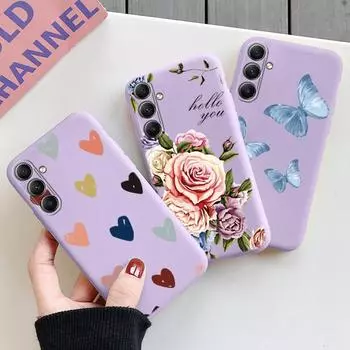Мягкий силиконовый чехол Heart ButterflySoft для Xiaomi Redmi Note 13 Pro 13C Samsung A35 A55 M35 S24 Huawei Honor 200 iPhone Camera Защитный противоударный чехол Samsung Galaxy S20