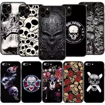 Мягкий силиконовый чехол K13 121 сатанинским страшным черепом для iPhone 13 12 Mini 11 Pro XS Max XR X 8 7 6 6S Plus 5 5S SE 2020 iPhone 5 5s
