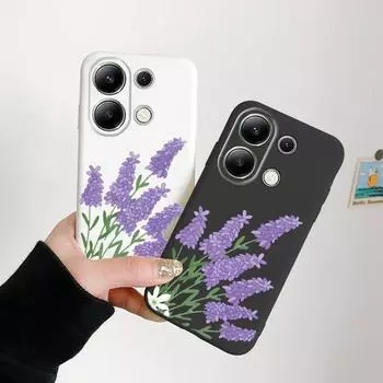 Мягкий силиконовый чехол лавандового цвета для Xiaomi Redmi Note 13 Pro 13C 14 12 Samsung A55 A35 M35 S24 iPhone Huawei Honor 200 90 X7 Realme 9 Pro+ противоударный чехол Samsung Galaxy S9 Plus