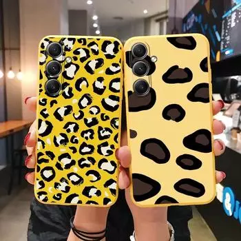 Мягкий силиконовый чехол Leopard Yellow для Xiaomi Redmi Note 13 Pro 13C Poco M6 Samsung A35 A55 A34 Huawei Honor Realme Camera Защитный противоударный чехол Samsung Galaxy S21 5G