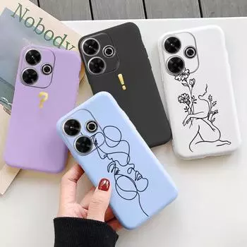 Мягкий силиконовый чехол Line для Samsung A55 A35 M35 S24 Redmi Note 13 Pro 13C 14 Xiaomi Poco C65 iPhone 15 Huawei Honor 200 Realme Camera Противоударный чехол Samsung Galaxy S9 Plus фиолетовый