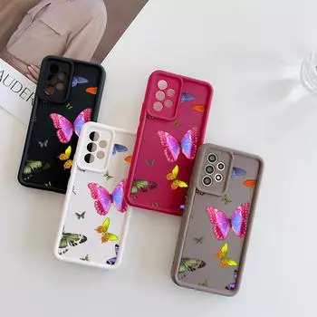 Мягкий силиконовый чехол N42 с цветной бабочкой для Samsung S24 S23 A05s A54 A25 A34 A12 Xiaomi POCO X5 Redmi Note 12S Huawei P50 Honor 90, чехол с ангельскими глазками Samsung A03