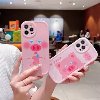 Мягкий силиконовый чехол Pink Pig Peach Imd для Iphone 11 Xsmax 12 Pro Max 13 Promax X Xr, противоударный чехол для телефона с милым рисунком для пары For iphone 12pro