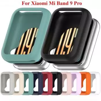Мягкий силиконовый чехол, подходящий для Xiaomi Mi Band 9 Pro, защитный чехол для MiBand 9 Pro, аксессуары для часов Shell MiBand 9 Pro белый